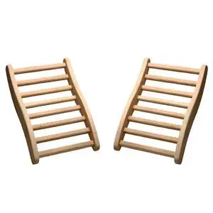 2 Pack S-Shaped Sauna Backrest, Ergonomic Wooden Support w/ Adjustable Angle Design | Suitable for Both Traditional & Infrared Saunas - Made from Canadian Hemlock, Up to 275 Lb Capacity 2 Pack S-Shaped Sauna Backrest, Ergonomic Wooden Support w/ Adjustable Angle Design | Suitable for Both Traditional & Infrared Saunas - Made from Canadian Hemlock, Up to 275 Lb Capacity