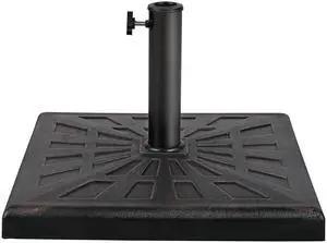 Square Umbrella Base, 42lb Heavy Duty Patio Outdoor Umbrella Stand Weight, Bronze Square Umbrella Base, 42lb Heavy Duty Patio Outdoor Umbrella Stand Weight, Bronze
