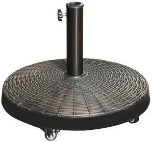 Patio Umbrella Base, Heavy-Duty Stand Resin Weights with Wheels for Outdoor Market Umbrella, 52lbs, Bronze Patio Umbrella Base, Heavy-Duty Stand Resin Weights with Wheels for Outdoor Market Umbrella, 52lbs, Bronze