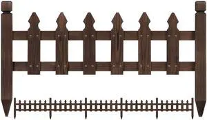 Decorative Garden Fence Edging Landscape Wood Picket Fencing Ornamental Panel Border Edging Patio Flower Garden Bed Pool Fences Outdoor Dark Brown- 355 in Decorative Garden Fence Edging Landscape Wood Picket Fencing Ornamental Panel Border Edging Patio Flower Garden Bed Pool Fences Outdoor Dark Brown- 355 in
