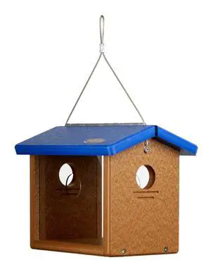 Recycled Bluebird Mealworm Feeder Hang or Mount (Blue, Cedar) Recycled Bluebird Mealworm Feeder Hang or Mount (Blue, Cedar)