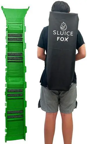 Portable Expandable Sluice Box for Gold Mining and Prospecting; Includes Miner's Moss, Hungarian Style riffles, and deep V riffles. Essential Tool for Gold panning Kits Portable Expandable Sluice Box for Gold Mining and Prospecting; Includes Miner's Moss, Hungarian Style riffles, and deep V riffles. Essential Tool for Gold panning Kits