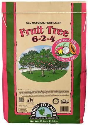 Organic Fruit Tree - Plant Food for Apples, Pears, Plums and Tropical Fruit Trees 6-2-4, 25 lb Organic Fruit Tree - Plant Food for Apples, Pears, Plums and Tropical Fruit Trees 6-2-4, 25 lb