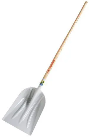 1680100 Poly Scoop Shovel with Wood 48 in. Hardwood Handle, grey/silver, 64h × 14.75w × 8.75d 1680100 Poly Scoop Shovel with Wood 48 in. Hardwood Handle, grey/silver, 64h × 14.75w × 8.75d