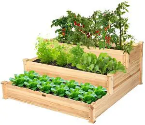 3 Tier Raised Garden Bed Wood Elevated Planter Box Vegetable Flower Growing Bed Kit Outdoor Planting Container for Backyard Lawn Patio Planter Raised Beds, Easy Assembly 49"X49"X22" 3 Tier Raised Garden Bed Wood Elevated Planter Box Vegetable Flower Growing Bed Kit Outdoor Planting Container for Backyard Lawn Patio Planter Raised Beds, Easy Assembly 49"X49"X22"