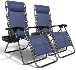 Infinity Zero Gravity Chair, Outdoor Lounge Patio Chairs with Pillow and Utility Tray Adjustable Folding Recliner for Deck,Patio,Beach,Yard Pack 2 (Blue) Infinity Zero Gravity Chair, Outdoor Lounge Patio Chairs with Pillow and Utility Tray Adjustable Folding Recliner for Deck,Patio,Beach,Yard Pack 2 (Blue)