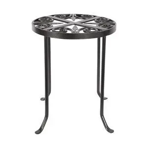 VTT-01 Round Trivet Wrought Iron Plant Stand, Graphite VTT-01 Round Trivet Wrought Iron Plant Stand, Graphite