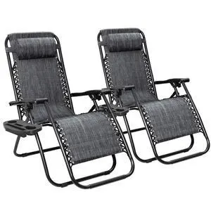 Patio Zero Gravity Chair Outdoor Folding Lounge Chair Recliners Adjustable Lawn Lounge Chair with Pillow for Poolside, Yard and Camping (Grey) Patio Zero Gravity Chair Outdoor Folding Lounge Chair Recliners Adjustable Lawn Lounge Chair with Pillow for Poolside, Yard and Camping (Grey)