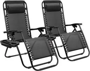 Patio Zero Gravity Chair Outdoor Folding Lounge Chair Recliners Adjustable Lawn Lounge Chair with Pillow for Poolside, Yard and Camping (Black) Patio Zero Gravity Chair Outdoor Folding Lounge Chair Recliners Adjustable Lawn Lounge Chair with Pillow for Poolside, Yard and Camping (Black)