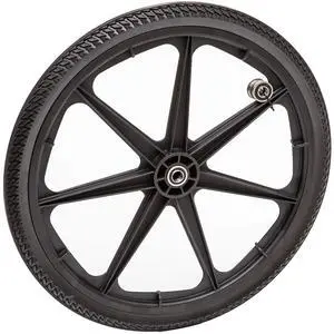 Flat Free Plastic Spoke Wheel | Wheel for Lawnmower, Garden Cart, Pony Wagon | Diameter/Tread/Hub/Bearing Options Flat Free Plastic Spoke Wheel | Wheel for Lawnmower, Garden Cart, Pony Wagon | Diameter/Tread/Hub/Bearing Options
