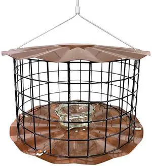 Starling-Proof Barrier Guard Bluebird Feeder with Glass Mealworm Cup - Premium Copper Finish - Made in USA (BBF1C) Starling-Proof Barrier Guard Bluebird Feeder with Glass Mealworm Cup - Premium Copper Finish - Made in USA (BBF1C)