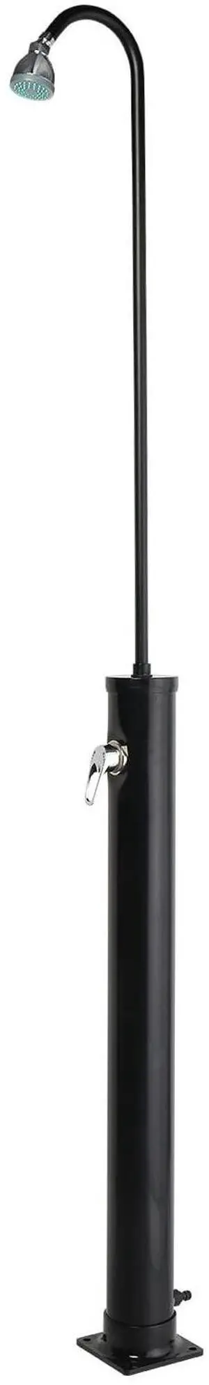 2.3 Gallon Solar Heated Outdoor Shower, 7.2 FT Height, Freestanding Outside Shower with 360° Swivel Shower Head & Foot Faucet, Hot & Cold Water Adjustment, Black 2.3 Gallon Solar Heated Outdoor Shower, 7.2 FT Height, Freestanding Outside Shower with 360° Swivel Shower Head & Foot Faucet, Hot & Cold Water Adjustment, Black