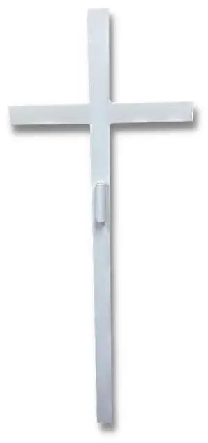 Large Memorial Cross - Perfect For Outdoor And Memorial Sites - Steel Grave Marker White Powder Coat Finish - Headstone Replacement - Made In The USA Large Memorial Cross - Perfect For Outdoor And Memorial Sites - Steel Grave Marker White Powder Coat Finish - Headstone Replacement - Made In The USA