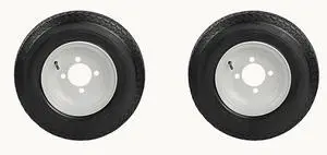 Antego Tire and Wheel (Set of 2) 4.80-8 Tire and Wheel Assemblies, White 4 Lug Trailer Tires and Wheels, 6 Ply, Load Range C Antego Tire and Wheel (Set of 2) 4.80-8 Tire and Wheel Assemblies, White 4 Lug Trailer Tires and Wheels, 6 Ply, Load Range C