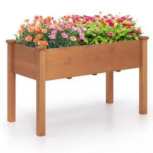 Raised Garden Bed, Elevated Wood Planter Box with Protective Liner and Drain Hole, Gardening Planter Raised Bed for Planting Vegetables Flowers Succulents Herbs, 49" Lx23 Wx30 H Raised Garden Bed, Elevated Wood Planter Box with Protective Liner and Drain Hole, Gardening Planter Raised Bed for Planting Vegetables Flowers Succulents Herbs, 49" Lx23 Wx30 H