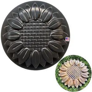 Set of 2 Sunflower-Shaped Durable Stepping Stone Molds - Concrete Cement Molds - DIY Stepping Stones for Garden Walkway - Flower Statues for Garden - Flower Garden Decor Molds - Made in USA Set of 2 Sunflower-Shaped Durable Stepping Stone Molds - Concrete Cement Molds - DIY Stepping Stones for Garden Walkway - Flower Statues for Garden - Flower Garden Decor Molds - Made in USA