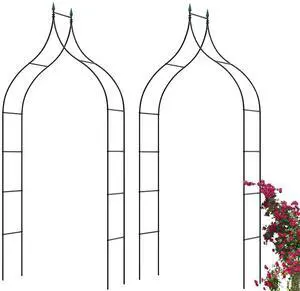 Set of 2 Metal Garden Arbor Wedding Arch, 9.5 Ft High x 4.1 Ft Wide, Pergola Arbor for Climbing Plant Roses Vines, Indoor Outdoor Garden Patio Bridal Party Decoration Wedding Arch Set of 2 Metal Garden Arbor Wedding Arch, 9.5 Ft High x 4.1 Ft Wide, Pergola Arbor for Climbing Plant Roses Vines, Indoor Outdoor Garden Patio Bridal Party Decoration Wedding Arch