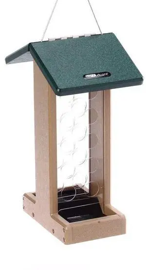 Whole Peanut Bird Feeder for Blue Jays and Woodpeckers - Durable Recycled Material, Taupe w/ Green, 7"L x 10.50"W x 14.75"H, Made in USA Whole Peanut Bird Feeder for Blue Jays and Woodpeckers - Durable Recycled Material, Taupe w/ Green, 7"L x 10.50"W x 14.75"H, Made in USA