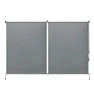 4.8x6 FT Aluminum Pergola Roller Shade - Cordless Gazebo Curtain, 2-Pack for Outdoor Pergola or Gazebo, Gray 4.8x6 FT Aluminum Pergola Roller Shade - Cordless Gazebo Curtain, 2-Pack for Outdoor Pergola or Gazebo, Gray