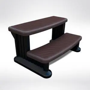Universal Spa & Hot Tub Outdoor Steps No Slip Grip Support - Espresso with Black Universal Spa & Hot Tub Outdoor Steps No Slip Grip Support - Espresso with Black