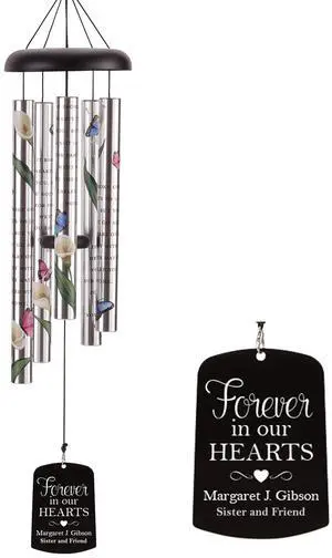 Personalized Memorial Sonnet Wind Chime - 38" H - Sympathy - Condolences Personalized Memorial Sonnet Wind Chime - 38" H - Sympathy - Condolences