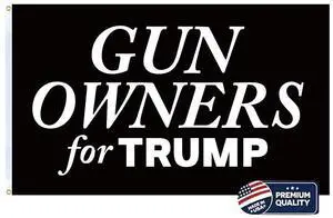 GUN OWNERS FOR TRUMP - Made in the USA 3x5 Flag of Double sided premium quality Outdoor Yard Flag Proudly Manufactured in the USA. (3x5 Flag Only) (black) GUN OWNERS FOR TRUMP - Made in the USA 3x5 Flag of Double sided premium quality Outdoor Yard Flag Proudly Manufactured in the USA. (3x5 Flag Only) (black)