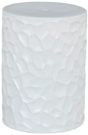 Jungrove Contemporary Ceramic Indoor/Outdoor Stool, White Jungrove Contemporary Ceramic Indoor/Outdoor Stool, White