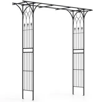 Garden Arbor Wedding Arch for Ceremony Party, Metal Trellis Archway for Climbing Plants Rose Grape Vines, Steel Frame Pergola Decoration for Backyard Patio Lawn Pathway, Easy to Assemble Garden Arbor Wedding Arch for Ceremony Party, Metal Trellis Archway for Climbing Plants Rose Grape Vines, Steel Frame Pergola Decoration for Backyard Patio Lawn Pathway, Easy to Assemble