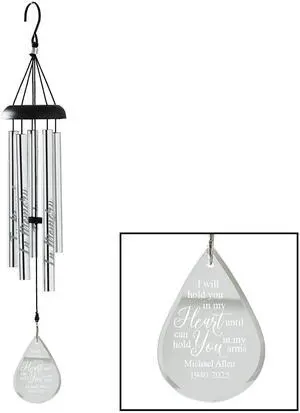 Personalized Memorial Wind Chime - Engraved Tubes - Glass Sail - Sympathy - Custom Condolences - 24" H - for Those We Love Personalized Memorial Wind Chime - Engraved Tubes - Glass Sail - Sympathy - Custom Condolences - 24" H - for Those We Love
