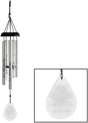 Personalized Glass Teardrop Sympathy Wind Chime - Custom Memorial - 24" H Personalized Glass Teardrop Sympathy Wind Chime - Custom Memorial - 24" H