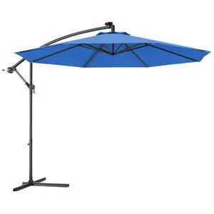 Patio Umbrella, 10ft Offset, with Strong Steel Pole and 8 Ribs, Blue Color, for Large Patio Areas Patio Umbrella, 10ft Offset, with Strong Steel Pole and 8 Ribs, Blue Color, for Large Patio Areas