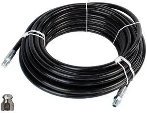 Sewer Jetter Kit 1/4" NPT x 50' Hose & 4.5 Orifice Button Nose Nozzle 4000 PSI Sewer Jetter Kit 1/4" NPT x 50' Hose & 4.5 Orifice Button Nose Nozzle 4000 PSI