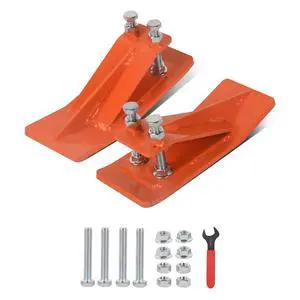 2Pcs Tractor Bucket Edge Protector, 3/8'' Thick Snow Skid Tamer, Double Hex Lock Nuts & Bolts Included for Snow Removal, Leaves, Gravel Spreading, Orange 2Pcs Tractor Bucket Edge Protector, 3/8'' Thick Snow Skid Tamer, Double Hex Lock Nuts & Bolts Included for Snow Removal, Leaves, Gravel Spreading, Orange