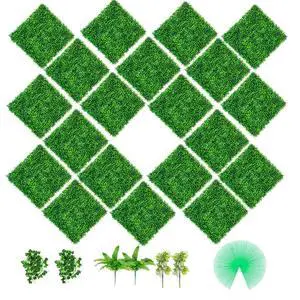 Artificial Boxwood Panels, 20 PCS 20"x20" Boxwood Hedge Wall Panels, PE Artificial Grass Backdrop Wall 1.6", Privacy Hedge Screen for Decoration of Outdoor, Indoor, Garden, Fence, and Backyard Artificial Boxwood Panels, 20 PCS 20"x20" Boxwood Hedge Wall Panels, PE Artificial Grass Backdrop Wall 1.6", Privacy Hedge Screen for Decoration of Outdoor, Indoor, Garden, Fence, and Backyard