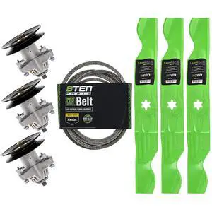 Spindle Belt Blade Kit for MTD Cub Cadet LT1050 i1050 LGT1050 SLT1550 Troy Bilt TB2450 50 inch Deck Spindle Belt Blade Kit for MTD Cub Cadet LT1050 i1050 LGT1050 SLT1550 Troy Bilt TB2450 50 inch Deck