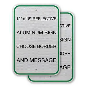 18x12 Custom White Reflective.080 Metal Signs | Personalize for your Specific Needs | Multiple Borders, Font colors, and Styles to Choose From (2 pcs) 18x12 Custom White Reflective.080 Metal Signs | Personalize for your Specific Needs | Multiple Borders, Font colors, and Styles to Choose From (2 pcs)