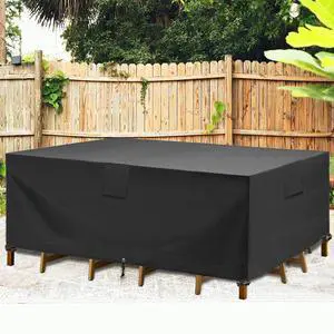 2020 Upgraded Patio Furniture Covers, 100% Waterproof Rectangular Patio Table Cover, 90" L x 56" W x 27.5" H 600D Tear-Resistant Sofa, Table and Chair Outdoor Furniture Set Covers 2020 Upgraded Patio Furniture Covers, 100% Waterproof Rectangular Patio Table Cover, 90" L x 56" W x 27.5" H 600D Tear-Resistant Sofa, Table and Chair Outdoor Furniture Set Covers
