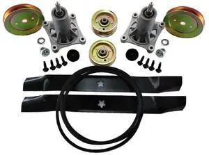 Deck Rebuild Kit Fits Craftsman Fits Husqvarna (Some Models with 4 Post Spindles,) Blades Pulley Spindles Belt with These Part Numbers 187292 129861 153535 134149 173438 532173437 532144959 Deck Rebuild Kit Fits Craftsman Fits Husqvarna (Some Models with 4 Post Spindles,) Blades Pulley Spindles Belt with These Part Numbers 187292 129861 153535 134149 173438 532173437 532144959