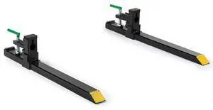 Light-Duty 43" Clamp-On Pallet Forks, 30" x 3" Fork Length, Rated 1,500 LB, Easy to Install on Loader or Skid Steer Bucket Light-Duty 43" Clamp-On Pallet Forks, 30" x 3" Fork Length, Rated 1,500 LB, Easy to Install on Loader or Skid Steer Bucket