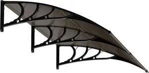 40" x 80" DIY Polycarbonate Door Canopy, Outdoor Front Door Window Awning, Waterproof Rain Shelter with Metal Support Frame for Patio Entry 40" x 80" DIY Polycarbonate Door Canopy, Outdoor Front Door Window Awning, Waterproof Rain Shelter with Metal Support Frame for Patio Entry