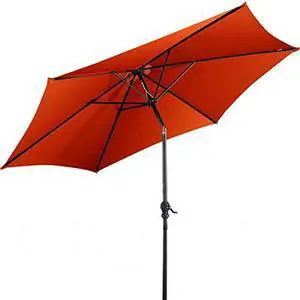9ft Patio Umbrella Outdoor, Market Table Umbrella w/Push Button Tilt and Crank, 180G Polyester Fabric and Sturdy Ribs, Sun Canopy Umbrellas for Patio Garden Beach Deck Pool 9ft Patio Umbrella Outdoor, Market Table Umbrella w/Push Button Tilt and Crank, 180G Polyester Fabric and Sturdy Ribs, Sun Canopy Umbrellas for Patio Garden Beach Deck Pool