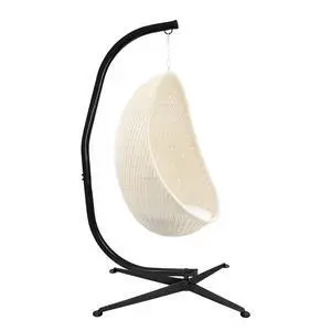 Metal Hanging Chair Stand, Heavy Duty Hammock Swing C Stand Frame, Solid Steel 331LBS Capacity Weather Resistant for Indoor Outdoor, 360 Degree Rotation, Black Metal Hanging Chair Stand, Heavy Duty Hammock Swing C Stand Frame, Solid Steel 331LBS Capacity Weather Resistant for Indoor Outdoor, 360 Degree Rotation, Black