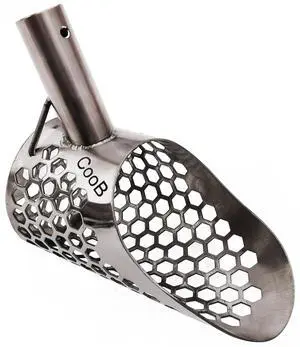 Small Lightweight Beach Sand Scoop Metal Detector Tool Scout V1 | Metal Detecting Hunting Tool, Hehaxedron 10mm Holes. Stainless Steel 1.5mm. Powered by Small Lightweight Beach Sand Scoop Metal Detector Tool Scout V1 | Metal Detecting Hunting Tool, Hehaxedron 10mm Holes. Stainless Steel 1.5mm. Powered by