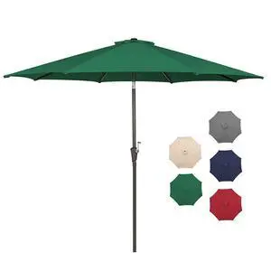 9 Ft Patio Umbrella Outdoor Table Market Umbrellas With Push Button Tilt&Crank Lift for Garden, Deck, Backyard and Pool,8 Ribs(9 FT,Green) 9 Ft Patio Umbrella Outdoor Table Market Umbrellas With Push Button Tilt&Crank Lift for Garden, Deck, Backyard and Pool,8 Ribs(9 FT,Green)