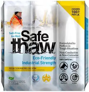 Safe Thaw Industrial Strength Ice Melt, Salt- and Chloride-Free Deicer, 30 lbs Bag - Heavy-Duty Outdoor Snow Melter for Driveway, Concrete, Road, Sidewalk, and Commercial Use Safe Thaw Industrial Strength Ice Melt, Salt- and Chloride-Free Deicer, 30 lbs Bag - Heavy-Duty Outdoor Snow Melter for Driveway, Concrete, Road, Sidewalk, and Commercial Use