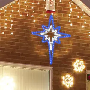 28" LED Christmas Star of Bethlehem - Outdoor, Lighted Stars for Wall, Hanging Decorations (Blue and White) 28" LED Christmas Star of Bethlehem - Outdoor, Lighted Stars for Wall, Hanging Decorations (Blue and White)