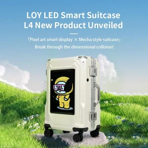 L4-1 Smart LED Screen Luggage White, 35L Hard Shell Rolling Suitcase with Bluetooth Control, ABS+PC Handcart Travel Luggage, 57×37×25cm L4-1 Smart LED Screen Luggage White, 35L Hard Shell Rolling Suitcase with Bluetooth Control, ABS+PC Handcart Travel Luggage, 57×37×25cm