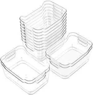 12 Pack Clear Plastic Storage Bins, Pantry Organizers and Storage, Clear Pantry Organizer Bins, Plastic Containers with Handle for Kitchen,Freezer,Cabinet,Closet,Bathroom Under Sink Storage 12 Pack Clear Plastic Storage Bins, Pantry Organizers and Storage, Clear Pantry Organizer Bins, Plastic Containers with Handle for Kitchen,Freezer,Cabinet,Closet,Bathroom Under Sink Storage