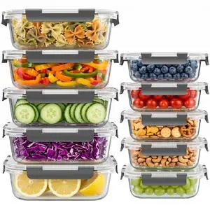 10 Sets (20-Piece) 36 oz & 12 oz Glass Food Storage Containers with lids, Airtight Leak-proof Glass Meal Prep Containers with Lids, Microwave Oven Freezer Dishwasher Safe, Gray 10 Sets (20-Piece) 36 oz & 12 oz Glass Food Storage Containers with lids, Airtight Leak-proof Glass Meal Prep Containers with Lids, Microwave Oven Freezer Dishwasher Safe, Gray