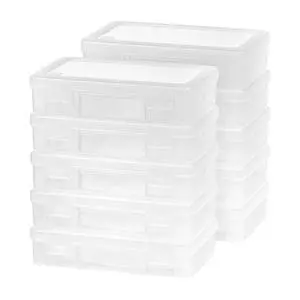 Clear Storage Cases, 10-Pack, |Made in USA|, Plastic Bead Organizing Containers with Snap Lid for Arts, Crafts, Ephemera, Stickers, & Dance Cheer, Clear - Medium Clear Storage Cases, 10-Pack, |Made in USA|, Plastic Bead Organizing Containers with Snap Lid for Arts, Crafts, Ephemera, Stickers, & Dance Cheer, Clear - Medium